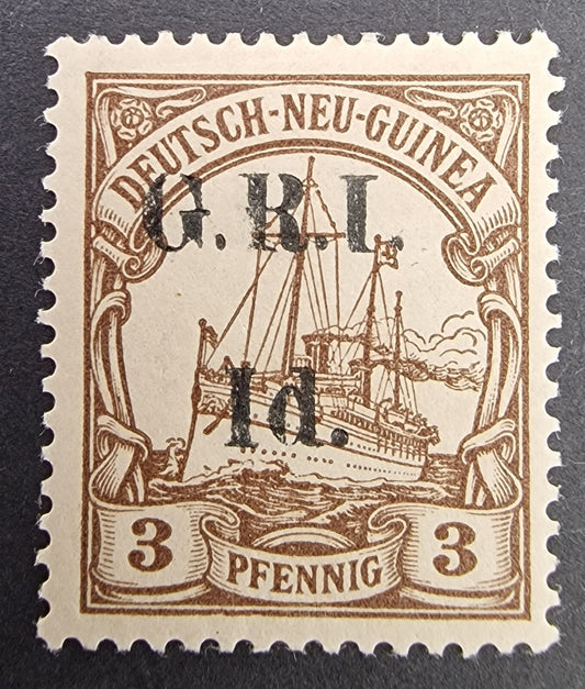 New Guinea 1914-15 SG16a 1d on 3pf Brown 'I' for '1' Mint RPSL Cert Cat £750