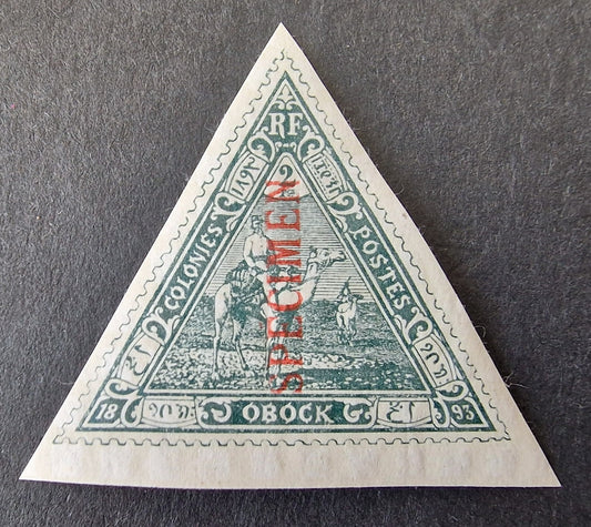Obock SG63 2f Slate-Green Optd Specimen with Accent over 'E' Mint