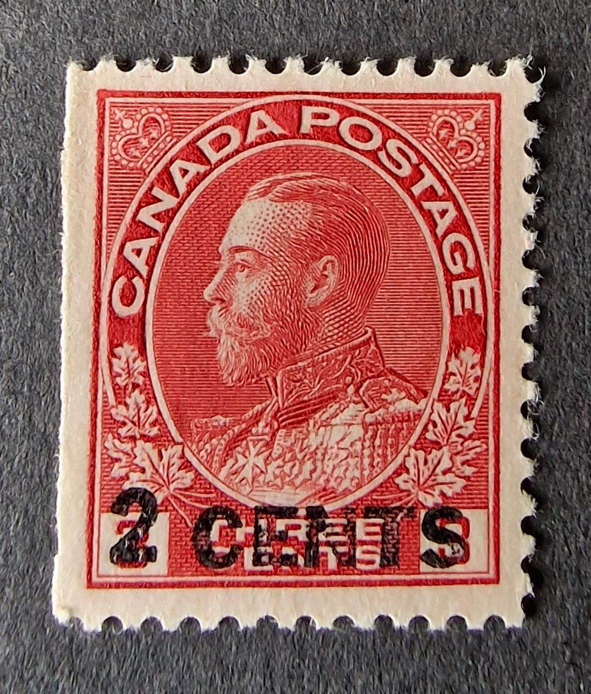 Canada KGV 1926 SG264b 2c on 3c Carmine on Die II MNH Cat £650