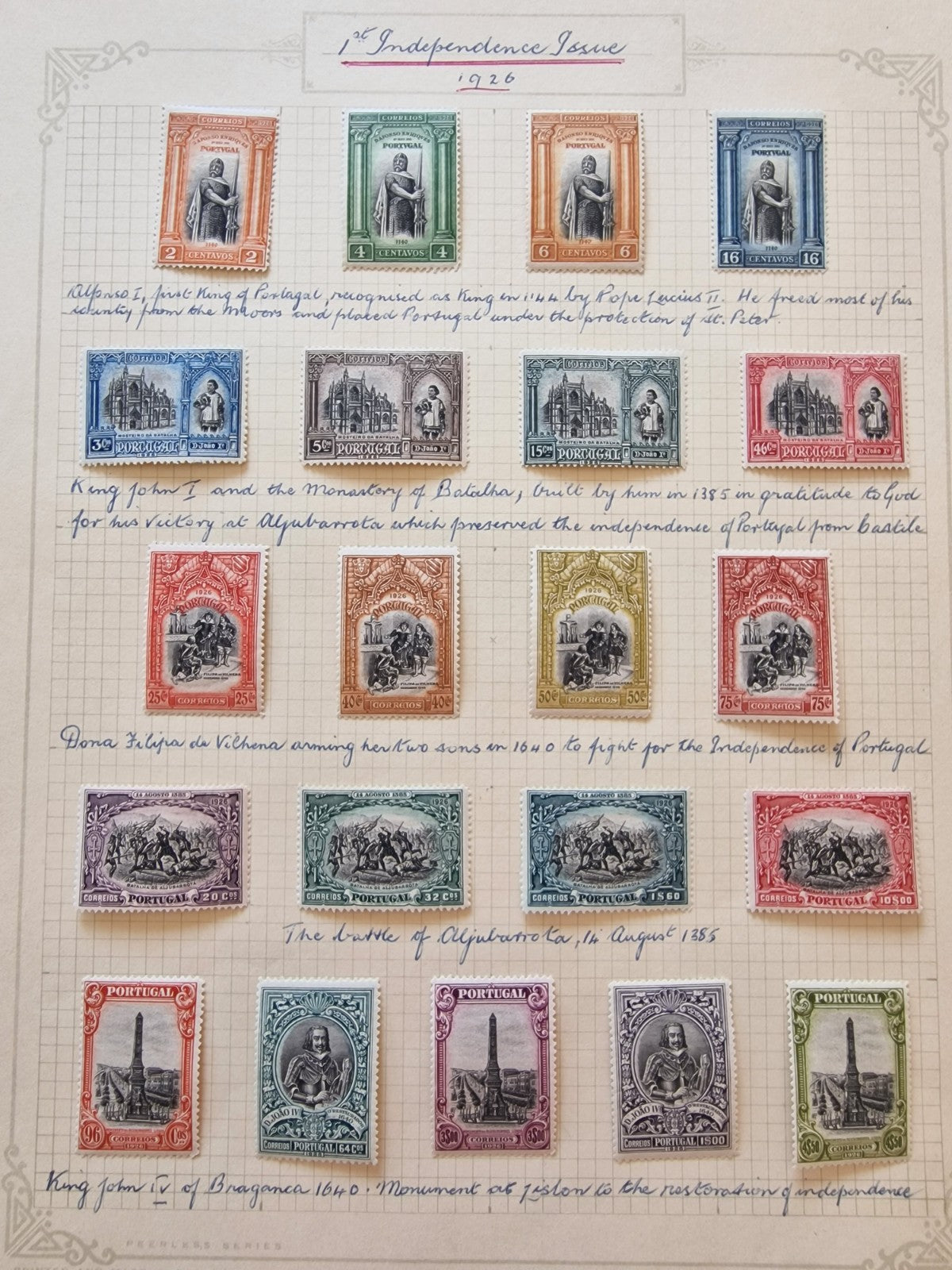 Portugal 1926 First Independence Issue SG671-691 Mint Cat £225