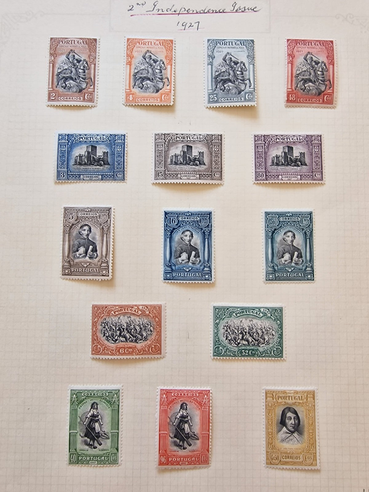 Portugal 1927 Second Independence Issue SG726-740 Mint Cat £110