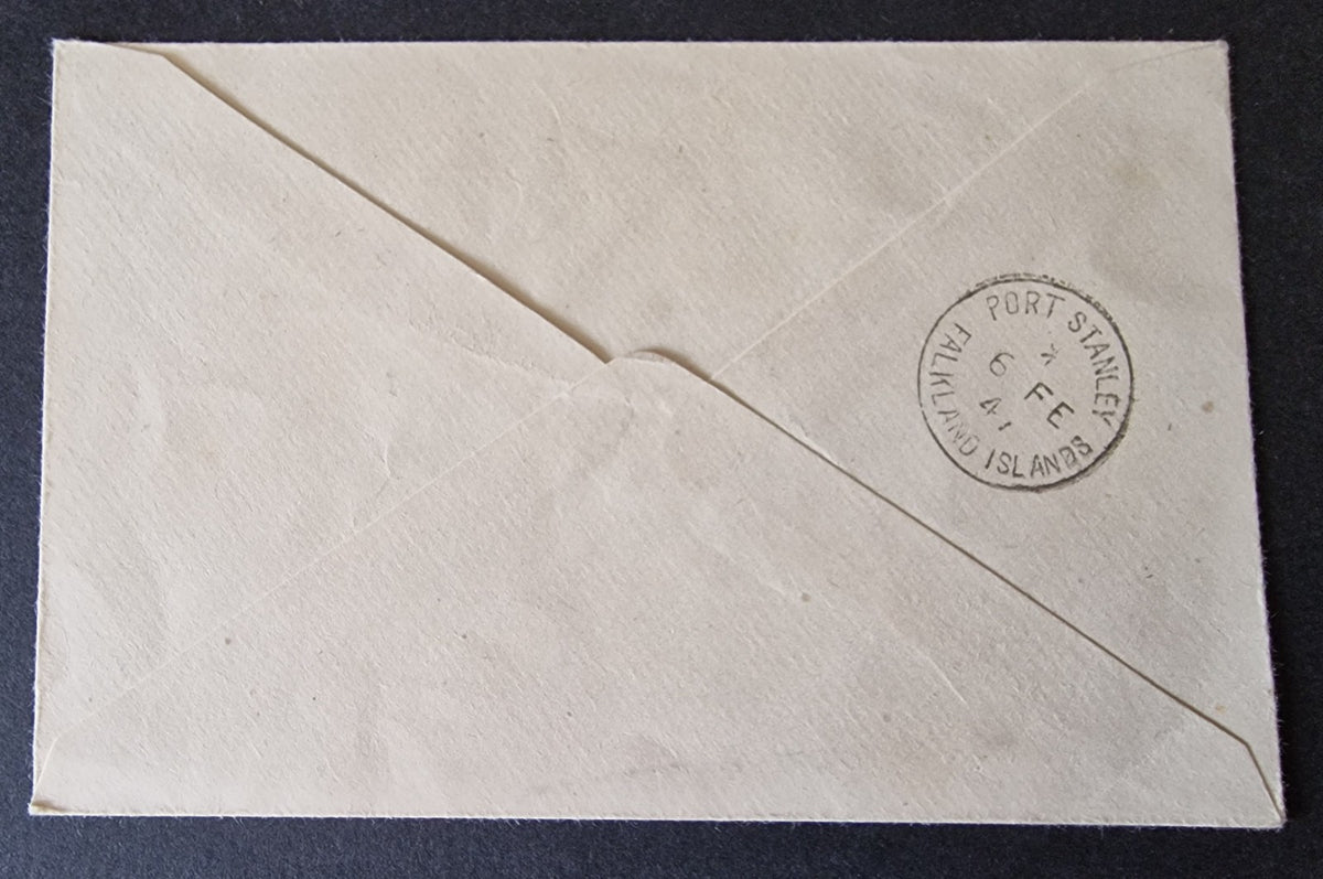 Falkland Dependencies 1946-49 SG G6ea 6d Black & Ochre Gap in 80th Used on Cover
