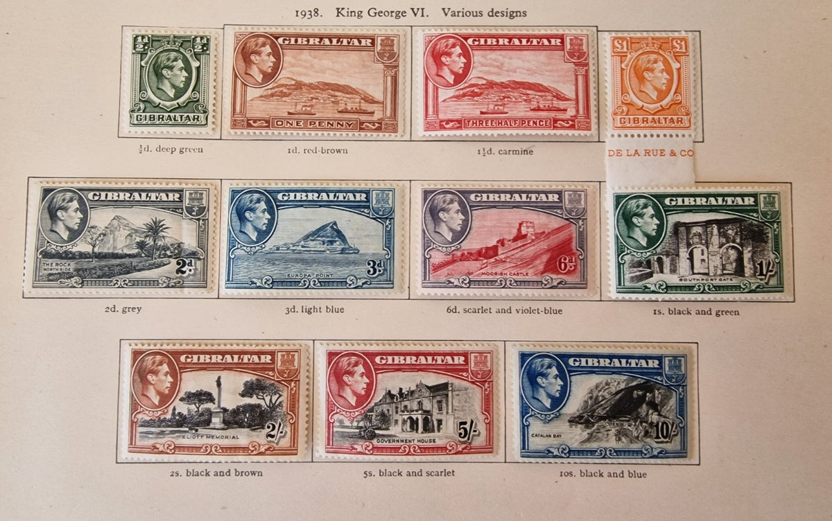 Gibraltar 1938-51 Set Complete for All Perfs/Colours (Less SG124ab) CV £1,550.85