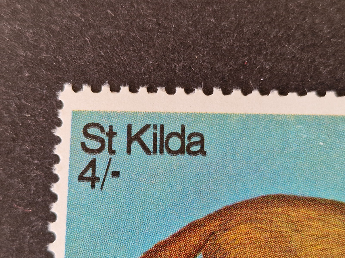 St. Kilda  1969 National Trust Pine Marten 4/- Black Printed Double ERROR