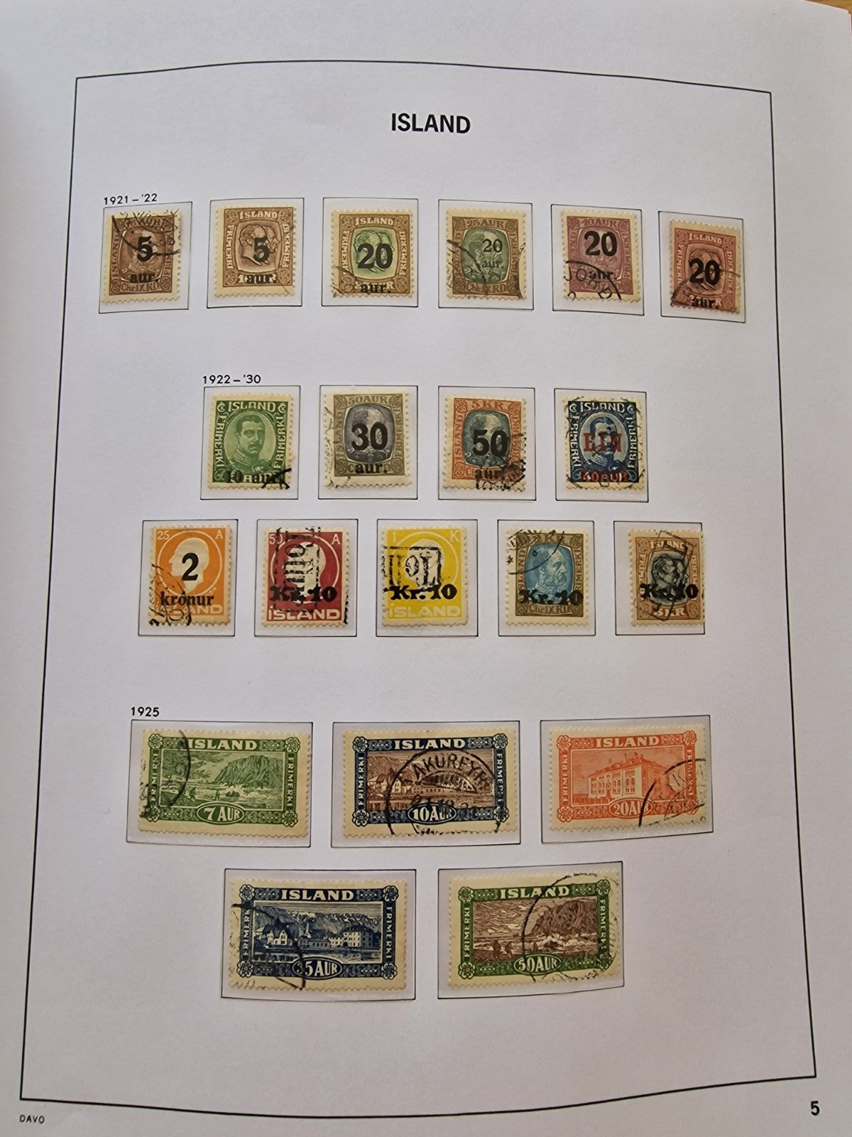 Valuable Iceland Superb Used Collection to 1989 in Davo Album