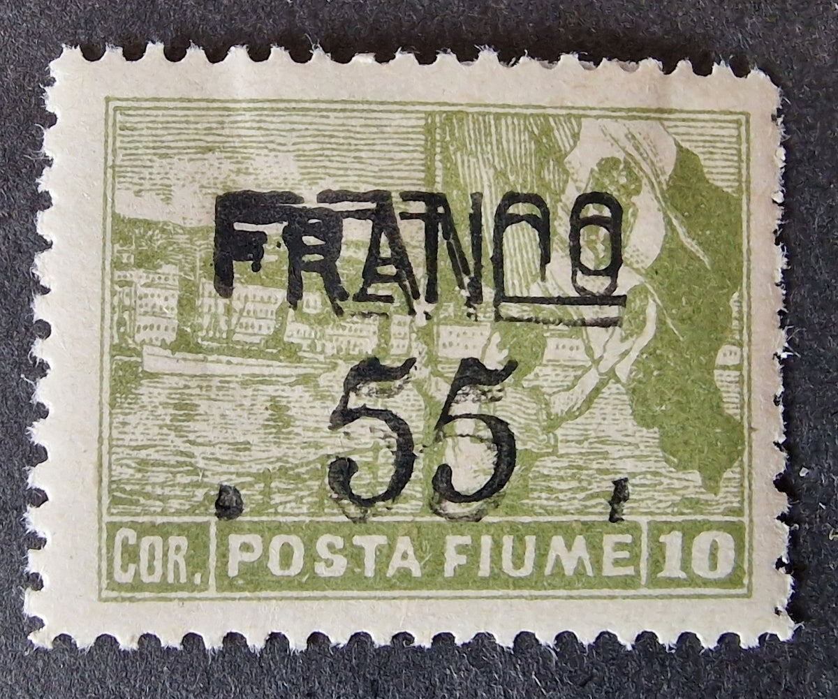 Fiume 1919-20 SG104 Sass D87c 55 on 10cor Opt Double Mint Cat 350EUR (2008)