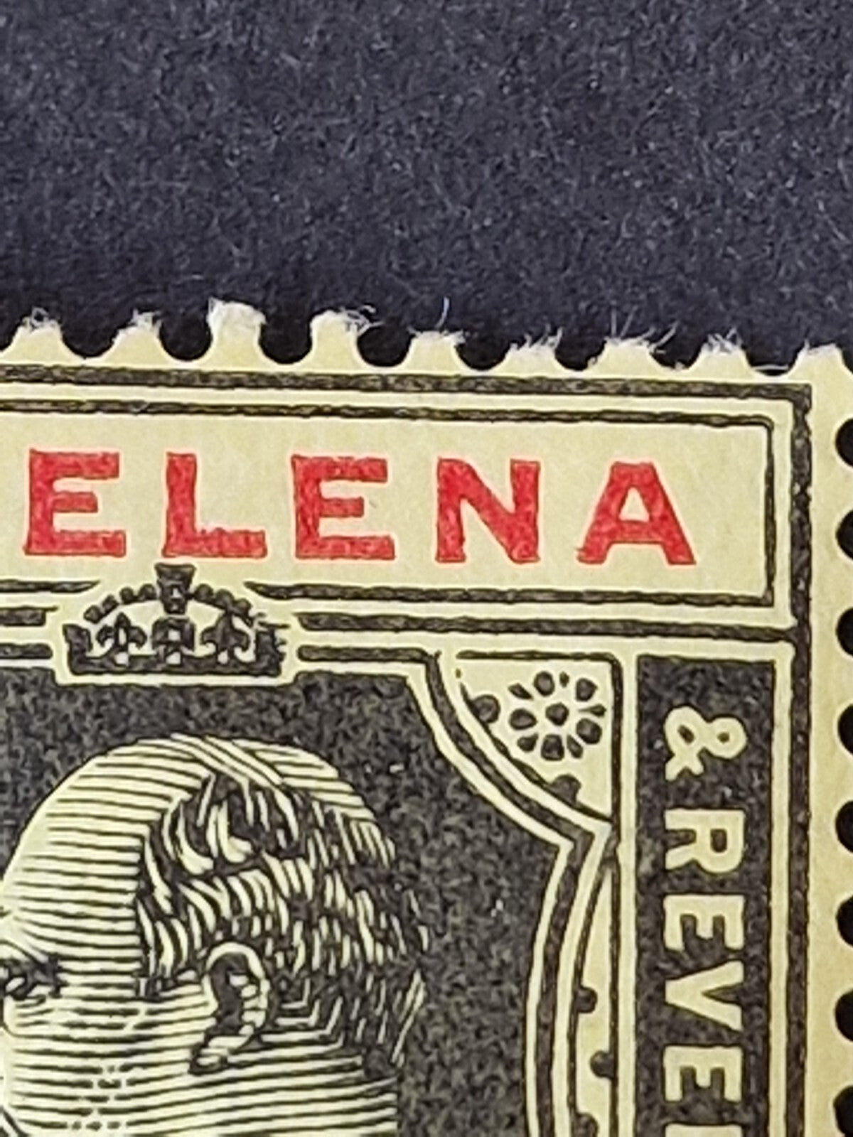 St Helena KEVII 1908-11 SG66b var 4d Repaired Damaged Frame & Crown Mint