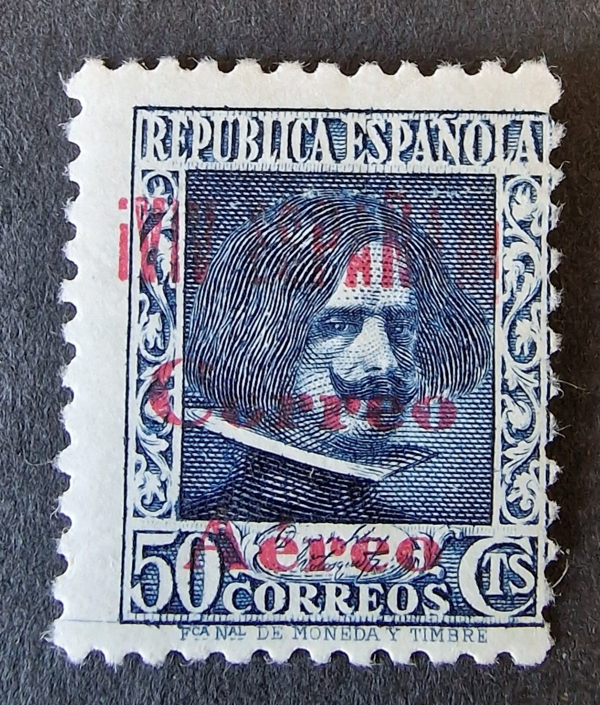 Spain Burgos 1936 Civil War Local Issue 50c 'VIV ESPANAA' Error Signed Brun