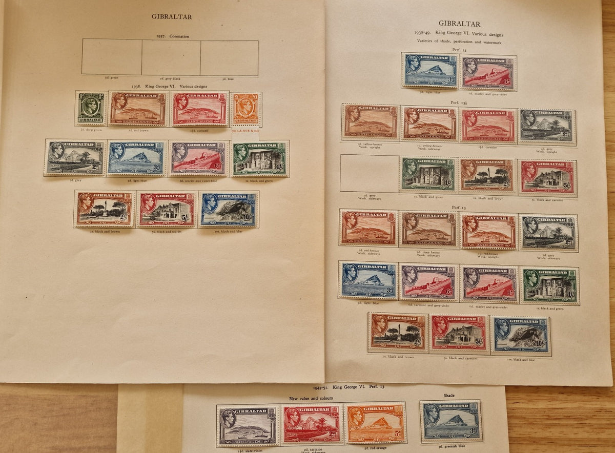 Gibraltar 1938-51 Set Complete for All Perfs/Colours (Less SG124ab) CV £1,550.85
