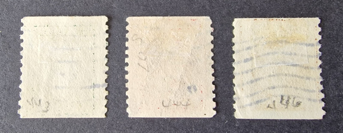 USA 1914 SG450/451/453 SC# 443/443/446 Imperf x P10 Coils Used